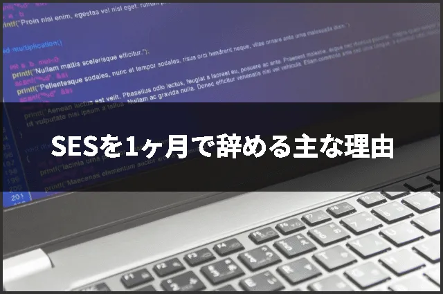 SESを1ヶ月で辞める主な理由