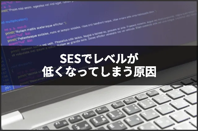 SESでレベルが低くなってしまう原因