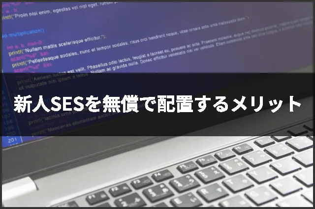 新人SESを無償で配置するメリット