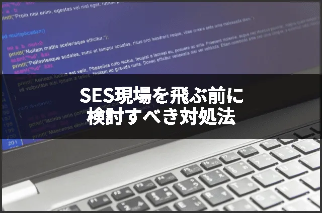 SES現場を飛ぶ前に検討すべき対処法