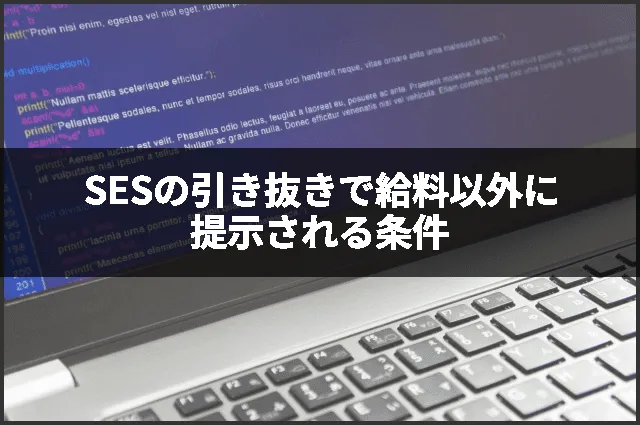SESの引き抜きで給料以外に提示される条件