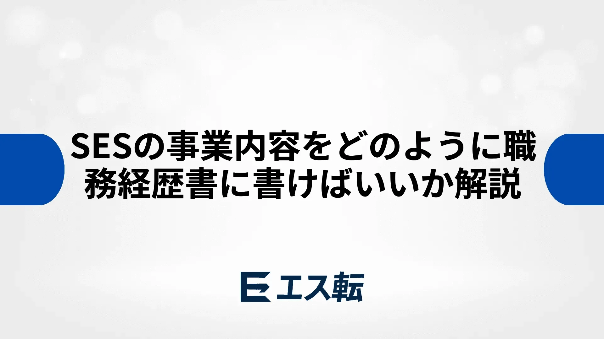 SESの事業内容をどのように職務経歴書に書けばいいか解説